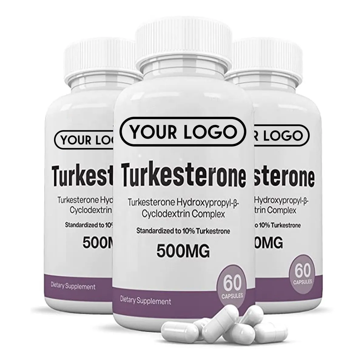100% Organic Pure Private Label Hydroxypropyl-Beta-Cyclodextrin 10% Turkesterone Capsules 500mg