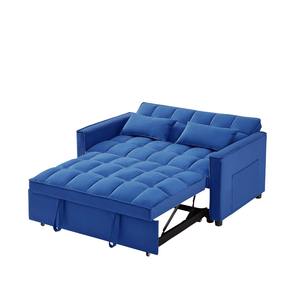 Sofá o sofá cama con respaldo ajustable de 54 pulgadas, futón de terciopelo con reposabrazos doble, bolsa y cama de 69,7x46, 5 pulgadas - Product Image 1