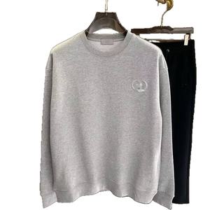 سترة رجالية شتوية 2025 بتطريز ثلاثي الأبعاد من قماش التيري، مقاس كبير، مقاومة للوبر، بأكمام طويلة وياقة دائرية، 100% قطن - Product Image 5