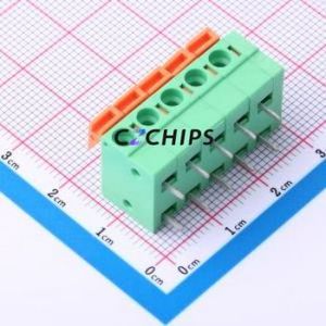 DB142R-5.08-5P-GN Spring Terminal Block Bent Lead Through Hole,P=5.08mm Connector 1x5P 5.08mm Green 5P - Product Image 1