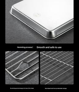 Plaque à pâtisserie avec grille, plaque à pâtisserie en acier inoxydable pour la <span class=keywords><strong>cuisson</strong></span>, non toxique, saine, facile à nettoyer, passe au lave-vaisselle - Product Image 5