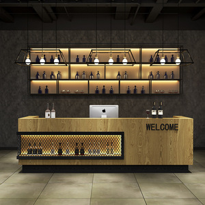 Comptoir de bar de style industriel rétro personnalisé pour la plantation printanière, bureau de réception écologique, caisse pour hôtel, boutique, bar, salon - Product Image 3