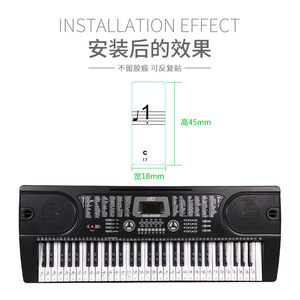 Transparent Piano <b>Key</b> Stickers 88 <b>Keys</b> Keyboard Notes <b>Labels</b> For Beginners Music Learning Aid - Product Image 2