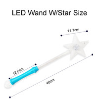 Baguettes lumineuses LED 16'' en forme d'étoile avec boule disco, alimentées par piles, pour Noël, Pâques, les fêtes de remise des diplômes et les festivals