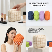 Trousse de Toilette Femme Personnalisée avec Logo Brodé, Sac de Maquillage en Polyester Rembourré à Fermeture Éclair, Essentiels de Voyage, Trousse Cosmétique, Sac de Lavage