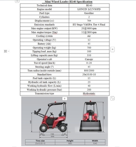 Chargeurs sur pneus miniatures chinois HAIJU à vendre, capacité de levage 500 kg, poids total 700 kg, chargeur sur pneus de Chine pour la ferme et les pâturages - Product Image 6