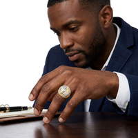 Bague de championnat en argent 925 avec carte du monde, personnalisée, entièrement sertie de moissanite, style hip-hop pour homme, avec globe bombé, bague de rappeur entièrement pavée