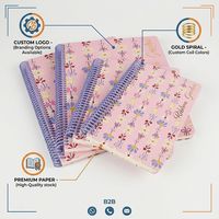 A4/A5/A5MINI Dreiteiliges Set Spiralgebundenes Notizbuch mit Rosa Papiereinband Blumendesign Geschenk-Notizbuch 100 Blatt für Promotion Schule Büro