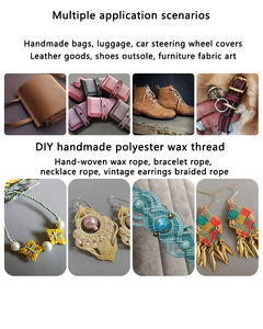 0.8mm Polyester örgü düz balmumu iplik yüksek mukavemetli Polyester dikiş ipliği el-dikili deri mumlu iplik - Product Image 4