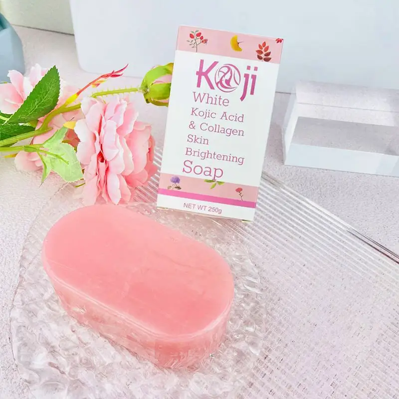 Private Label Organic Kojic Acid Whitening Soap Handmade Collagen Soaps Bath 100% Anti-Aging Moisturizing Face Soap