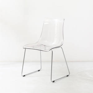 Sillas de Comedor de Acrílico Transparente Azul con Patas de Metal Estilo Nórdico Moderno para Restaurantes y Cafeterías, Venta al Por Mayor de Fábrica - Product Image 3