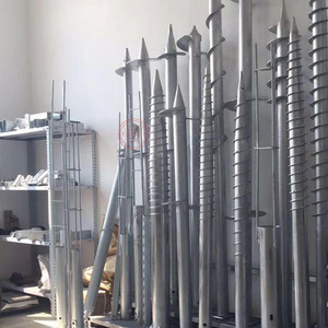 Fondazione a vite per terra fotovoltaica personalizzata da 1600 mm con angolo azimutale regolabile per sistemi solari, officina in acciaio leggero zincato - Product Image 1