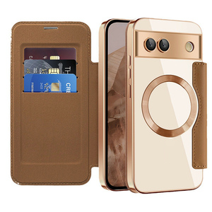 Étui <span class=keywords><strong>de</strong></span> <span class=keywords><strong>protection</strong></span> en cuir à rabat pour objectif d'appareil photo avec fente magnétique pour cartes pour Google <span class=keywords><strong>Pixel</strong></span> 10 Pro XL 9 Pro 8 - Product Image 1