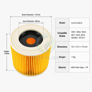 Filtre à vide OEM/ODM SuzhouYJ pour aspirateurs <span class=keywords><strong>Karcher</strong></span> 6.414-552.0 <span class=keywords><strong>WD2</strong></span>.200 WD3.500, filtre HEPA, <span class=keywords><strong>pièces</strong></span> <span class=keywords><strong>détachées</strong></span> pour <span class=keywords><strong>aspirateur</strong></span> - Product Image 5