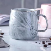 Tasse de couple doux grain de marbre bord doré tasse en céramique tasse de petit déjeuner événement d'affaires tasse en marbre pour la Saint-Valentin cadeau tasse quotidienne