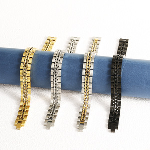 Pulsera de Cadena Trenzada Vintage al por Mayor para <span class=keywords><strong>Hombre</strong></span> y Mujer, de Acero Inoxidable Sólido, Resistente al Deslustre, Joyería de Moda Urbana - Product Image 4