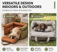 Coussin de voiture pour animaux de compagnie en similicuir de luxe, lit surélevé pour chien avec boucle de sécurité, LOGO personnalisé, lits de luxe pour chiens, siège de voiture pour animaux de compagnie