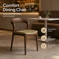 Collection de mobilier de restaurant, table carrée en marbre avec chaises courbées en bois pour projet de restaurant moderne et ensemble de bar
