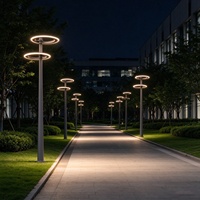 Lampes de jardin LED circulaires en aluminium de haute qualité personnalisées en usine, étanches IP65, 30W-100W, haute luminosité, lampes de rue pour aménagement paysager