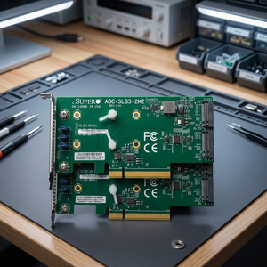 การ์ด HBA แบบ Low Profile รุ่น AOC-SLG3-2M2 รองรับ Dual M.2 NVMe PCIe 3.0 x8 ขนาด 2280 และ 22110 มาตรฐาน RoHS - Product Image 2