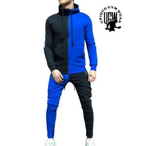 ชุดวอร์มแฟชั่นผู้ชายแบบสองสี ทรงปกติ เสื้อฮู้ดแบบสวมหัว กางเกงจ็อกเกอร์ ชุดออกกำลังกายฤดูหนาว - Product Image 3