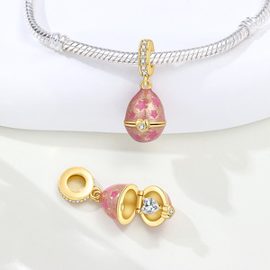 Ciondoli a <span class=keywords><strong>Cuore</strong></span> in Lega di Rame Placcato Argento con Zirconi 'Migliore Amico' - Perline Pendenti Amorevoli per Bracciali e Collane Personalizzate di Tendenza - Product Image 3