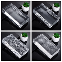 Blocs de verre ultra-transparents creux/pleins 190x190x80mm pour murs-rideaux, protection de l'intimité et haute luminosité