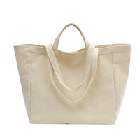 Sac fourre-tout en coton grande capacité pour femme, sac à main haut de gamme, nouvelle couleur contrastée, mode polyvalente, style coréen, poignée souple, ouverture facile