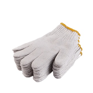 Guanti in Cotone Bianchi Sbiancati Lavorati a Maglia, Guanti da <span class=keywords><strong>Lavoro</strong></span> Bianchi per Edilizia, Guanti Protettivi in Cotone per la Sicurezza sul <span class=keywords><strong>Lavoro</strong></span> - Product Image 6