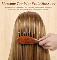 Brosse à locs en bois de santal naturel avec logo personnalisé, poils naturels, masseur de cuir chevelu compact pour hommes et femmes