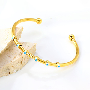 Bracelet en acier inoxydable avec motif œil porte-bonheur pour femme, accessoire de mode - Product Image 3