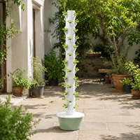 Tour hydroponique verticale à 13 niveaux pour jardin intérieur/extérieur avec pompe à eau et système de paniers en éponge pour la culture