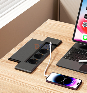 CE Approved 16A Tabletop <strong>Socket</strong> 3 AC Outlets USB A+C Ports Embedded <strong>Side</strong> Slide Design Hidden Power Outlet for Meeting Table - Product Image 2