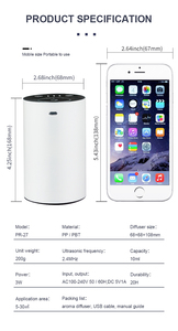 Mini điện <span class=keywords><strong>LED</strong></span> Mist hương liệu khuếch tán siêu âm không khí tinh dầu máy tạo độ ẩm cho xe ứng dụng - Product Image 6