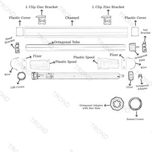 <span class=keywords><strong>Tubo</strong></span> <span class=keywords><strong>octogonal</strong></span> resistente dentro del casete para persianas romanas motorizadas - Product Image 3