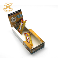 Boîte d'emballage en carton pliable OEM, gaufrage, laminage mat, personnalisable, recyclable, écologique, pour barres protéinées, noix, chocolat