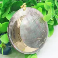 Pendentif en coquillage multicolore 50mm naturel ormeau Paua perle de mer DIY Fleur de Noël pour femmes filles fabrication de bijoux mode