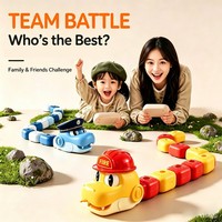 Jouet Serpent Mangeur Télécommandé avec Lumières et Sons pour Enfants, Jeu de Combat Interactif Électrique, Serpent Magnétique Affamé qui Boûche