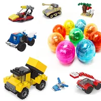 Juego de bloques de construcción educativos para niños y niñas, juguete de cápsula de plástico, huevo sorpresa, regalo de promoción