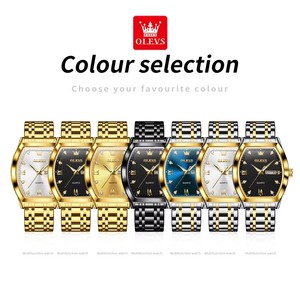   Reloj para hombre 5528, marca original, reloj de cuarzo para negocios, resistente al agua, luminoso, con esfera tonneau, reloj con fecha y día. - Product Image 6