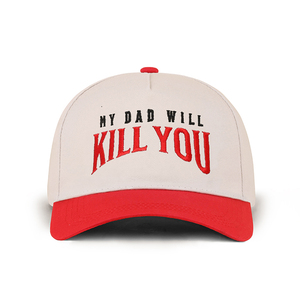 Cappellino da Baseball a Cinque Pannelli Bicolore Ricamato, con Scritta 'MY DAD WILL YOU', Cappello Sportivo Bicolore - Product Image 5