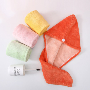 Gorro de secado de pelo de vellón coral, 25x652cm, de secado rápido, color sólido, para mujer, set de regalo - Product Image 2