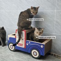 23.6 pouces bleu chat camion chat planche à gratter jouets différentes formes iCle voitures avec rabat à chat maisons et meubles pour animaux de compagnie
