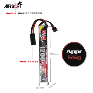 GNB GAONENG 1200MAH 2S 7.4V 30C 60C RC แบตเตอรี่ลิโป้ แอร์ซอฟท์มินิ ทามิยะคอนเนคเตอร์ - Product Image 3