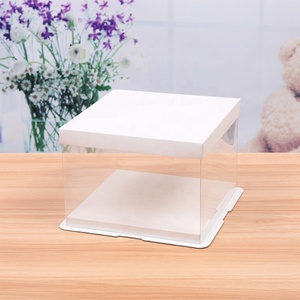 Boîte à gâteau de luxe personnalisée de haute qualité pour anniversaire et mariage, en carton blanc de qualité alimentaire, transparente en PET, avec revêtement UV, gaufrage, recyclable - Product Image 2