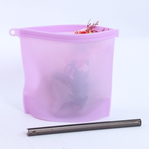 Food Grade Vacuum Preservation Reusable Silicone Food <b>Storage</b> <b>Bag</b> with Zip Lock - Product Image 2