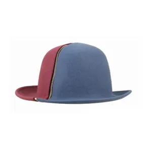 华谊帽子热卖定制男女黑色扣带装饰100% 澳大利亚羊毛圆顶礼帽