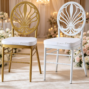 Chaise de mariage empilable en métal Tiffany Chiavari à dossier en X pour événements commerciaux de luxe, banquets, hôtels et fêtes - Product Image 4