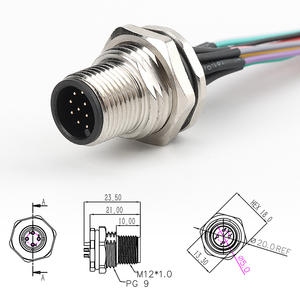 Заводская изготовленная на заказ M12 Авиационная вилка и розетка 2-17 штырьковый паяльный Тип штыревой/гнездовой панельный разъем IP67 с предварительно проводным разъемом - Product Image 3
