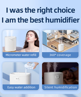 Humidificateur d'air de grande capacité 5L, ultrasonique, brume fraîche, double pulvérisation, minuterie silencieuse, diffuseur d'huiles essentielles pour la maison, la chambre à coucher, le bureau